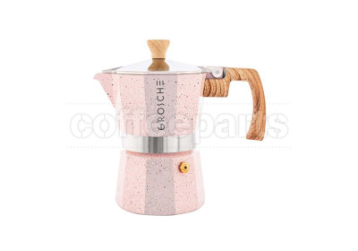 Grosche Milano Stone 3 Cup Stovetop Espresso Maker: Blush Pink