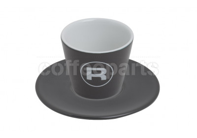 Rocket 180ml Porta Via Charcoal Grey Coffee Cups (6 Cups/Saucers) : RA99906449