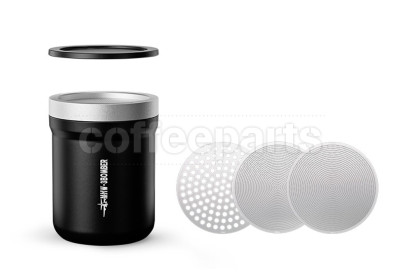 MHW Shark Chocolate Shaker + 3 Micron Mesh Filters: Black