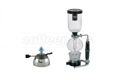 Hario 3-Cup Syphon Starter Kit inc Rekrow Gas Burner