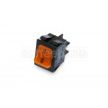 Orange 2-pole luminous switch