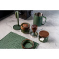Coffee brewing setup featuring 58.5mm dark green distributor.