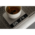 Acaia Lunar 2021 Water Resistant Espresso Coffee Drip Tray Scale: Silver in a coffee brewing setup.