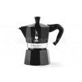 Compact Bialetti 3 Cup Moka Express, stylish black finish