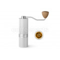 MHW Racing M1 Manual Coffee Grinder Silver/Maple 38mm Titanium Plating Burr
