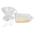 Hario 2-Cup V60 Plastic Starter Set VD-02T (V60 and 40 Filter Papers)