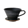 Kalita MI 185 Pottery Wave Coffee Dripper: Sand Black