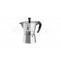 Bialetti 2 Cup Moka Express stovetop coffee maker, aluminum design.