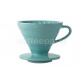 Hario 2-Cup V60 Ceramic Coffee Dripper: Teal Blue