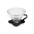 Hario 2-Cup V60 Glass with Black Handle Coffee Dripper