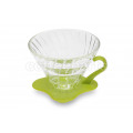 Hario 1-Cup V60 Glass with Green Handle Coffee Dripper