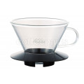 Kalita 185 Glass Coffee Dripper w/ Black Handle (uses Wave Filters)