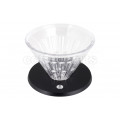 Timemore 1-Cup Crystal Eye Glass Coffee Dripper: Black Metal