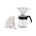 Hario 2-Cup V60 Plastic Set (v60, 2-Cup Server and 100 Filter Papers): VCND-02B-EX