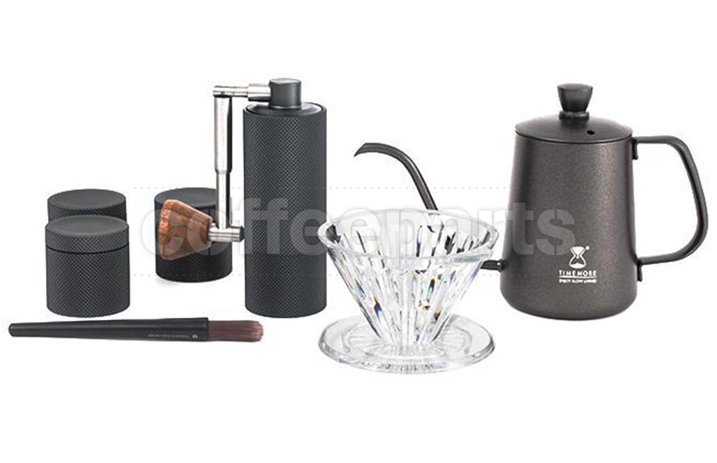 Timemore Nano Travel Pour Over Set Metal: Black Coffee Parts