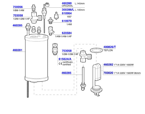 VBM Domobar Junior HX Boiler & Element Components - Vibiemme